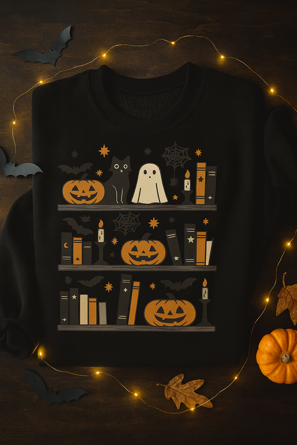 Halloween Bookshelf Sweatshirt