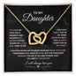 To My Daughter | I Will Always Love You - Interlocking Hearts Necklace