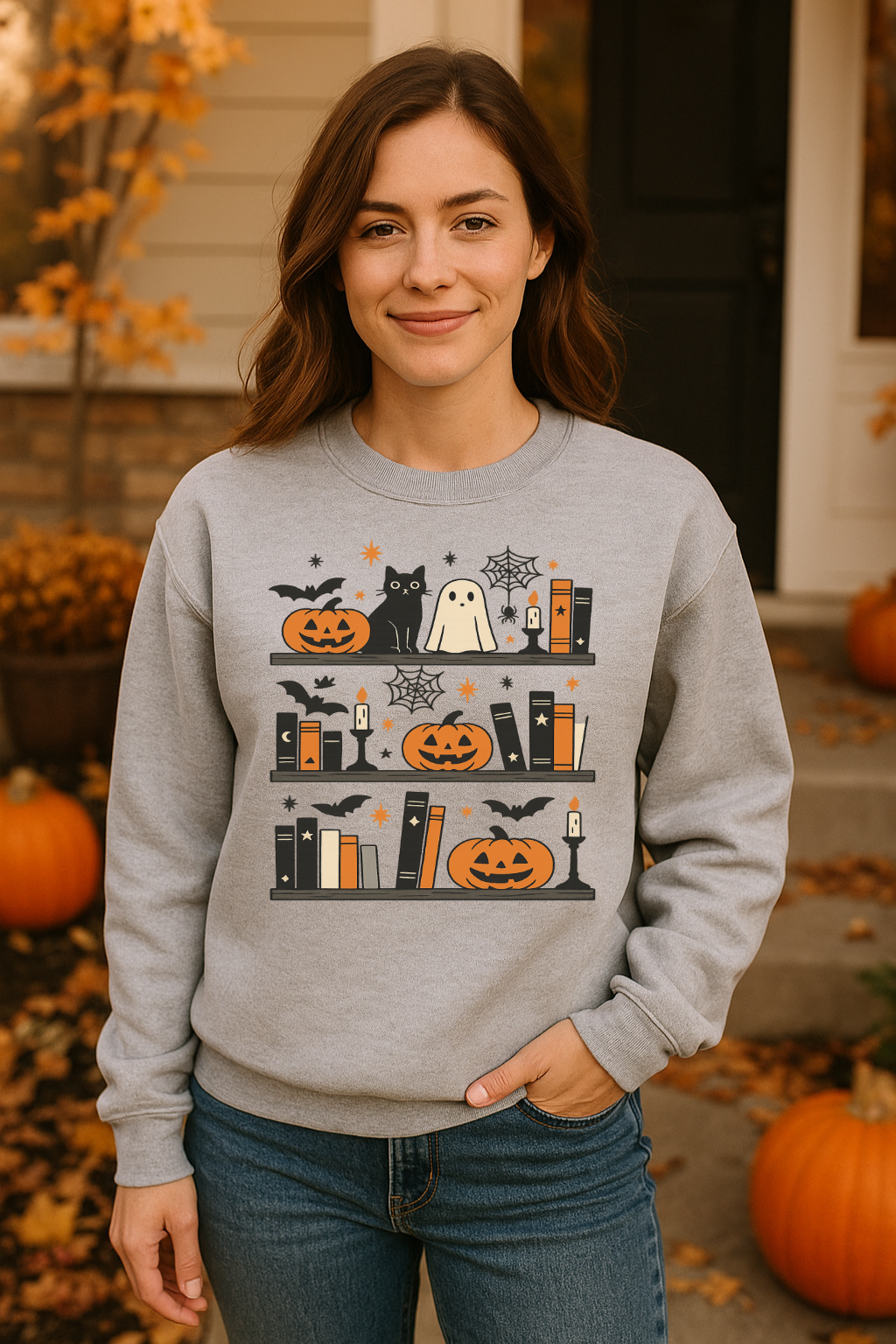 Halloween Bookshelf Sweatshirt