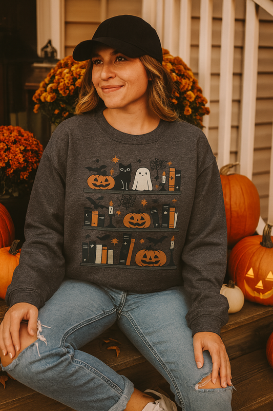 Halloween Bookshelf Sweatshirt