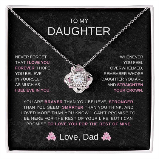 To My Daughter, Love Dad | Love Knot Necklace